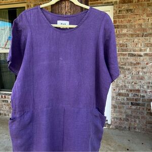 Violet 100% Linen FLAX Dress